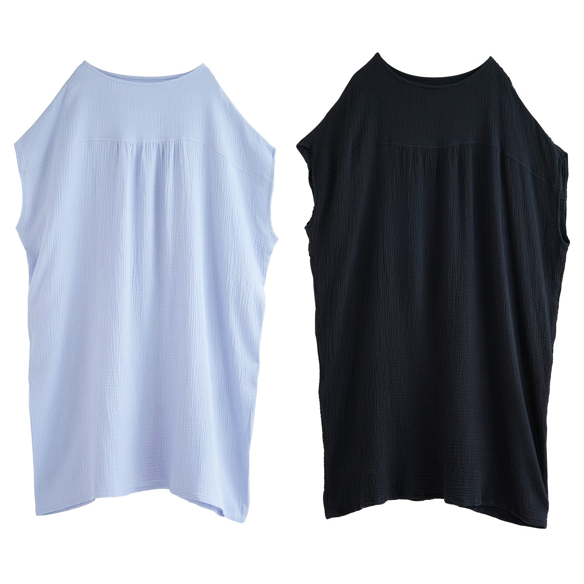 【2枚】ジニエバスタオルドレス サボンブルー&ナチュラルブラック 【2枚】ジニエバスタオルドレス サボンブルー&ナチュラルブラック