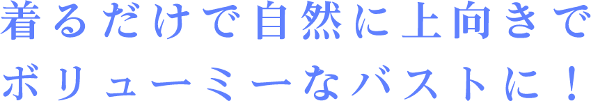 着るだけで自然に上向きでボリューミーなバストに！
