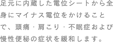 �����ɓ��������d�ʃV�[�g����S�g�Ƀ}�C�i�X�d�ʂ������邱�ƂŁA���ɁE������E�s���ǂ���і����֔�̏Ǐ���ɘa���܂��B
