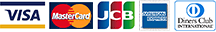 VISA、Master、JCB、AMEX、ダイナースクラブ